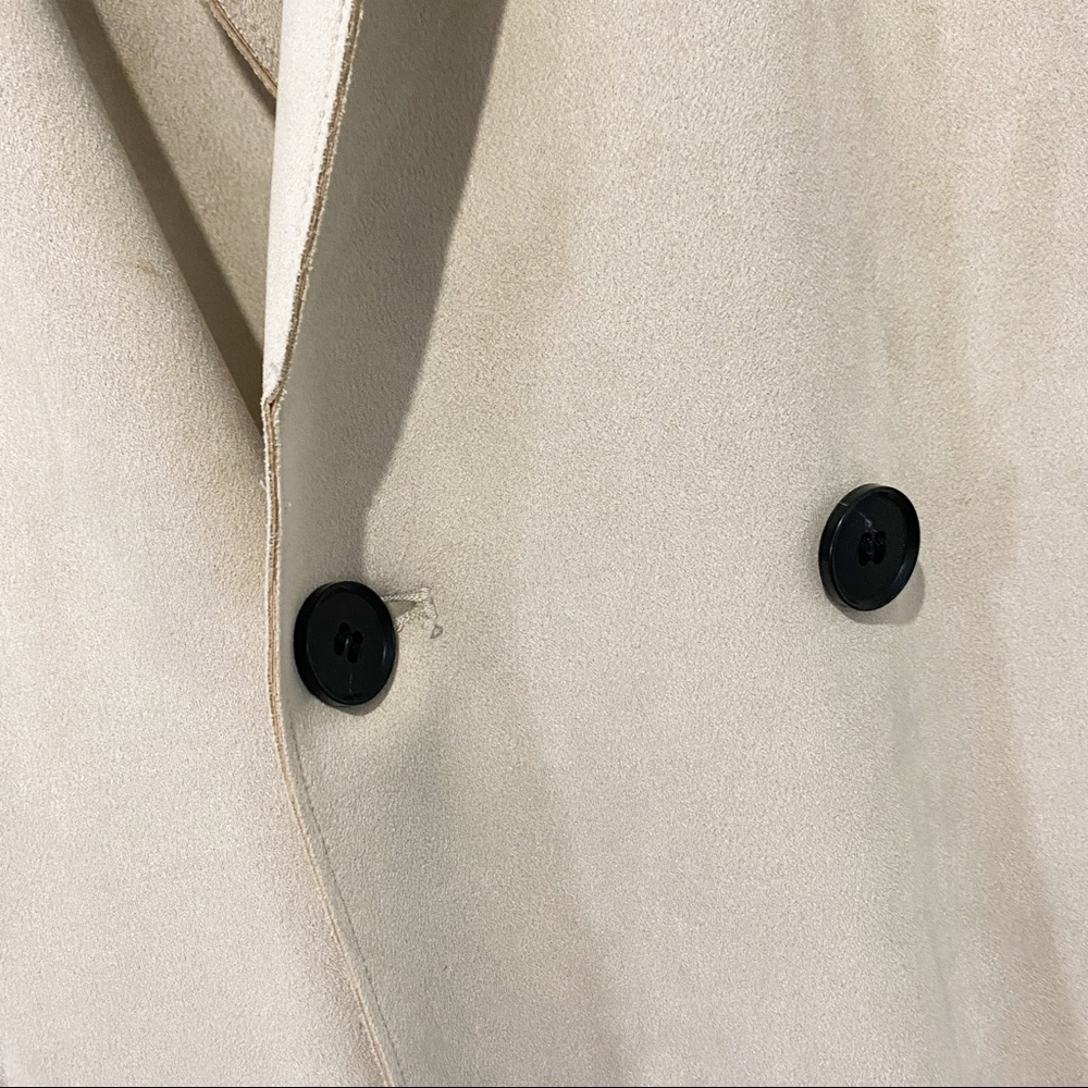 ZARA Faux Tan Suede Trench Coat size Small - Picture 11 of 15